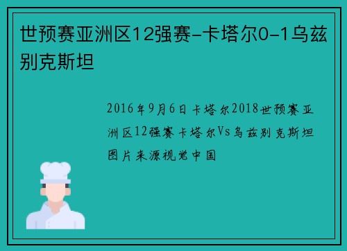 世预赛亚洲区12强赛-卡塔尔0-1乌兹别克斯坦
